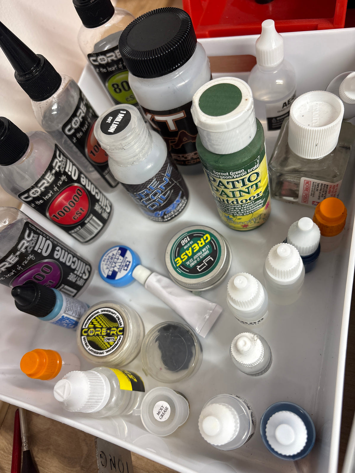 Used - job lot of RC Glues, Oils, Greases, Lubes, Antiwear, Tyre Additives