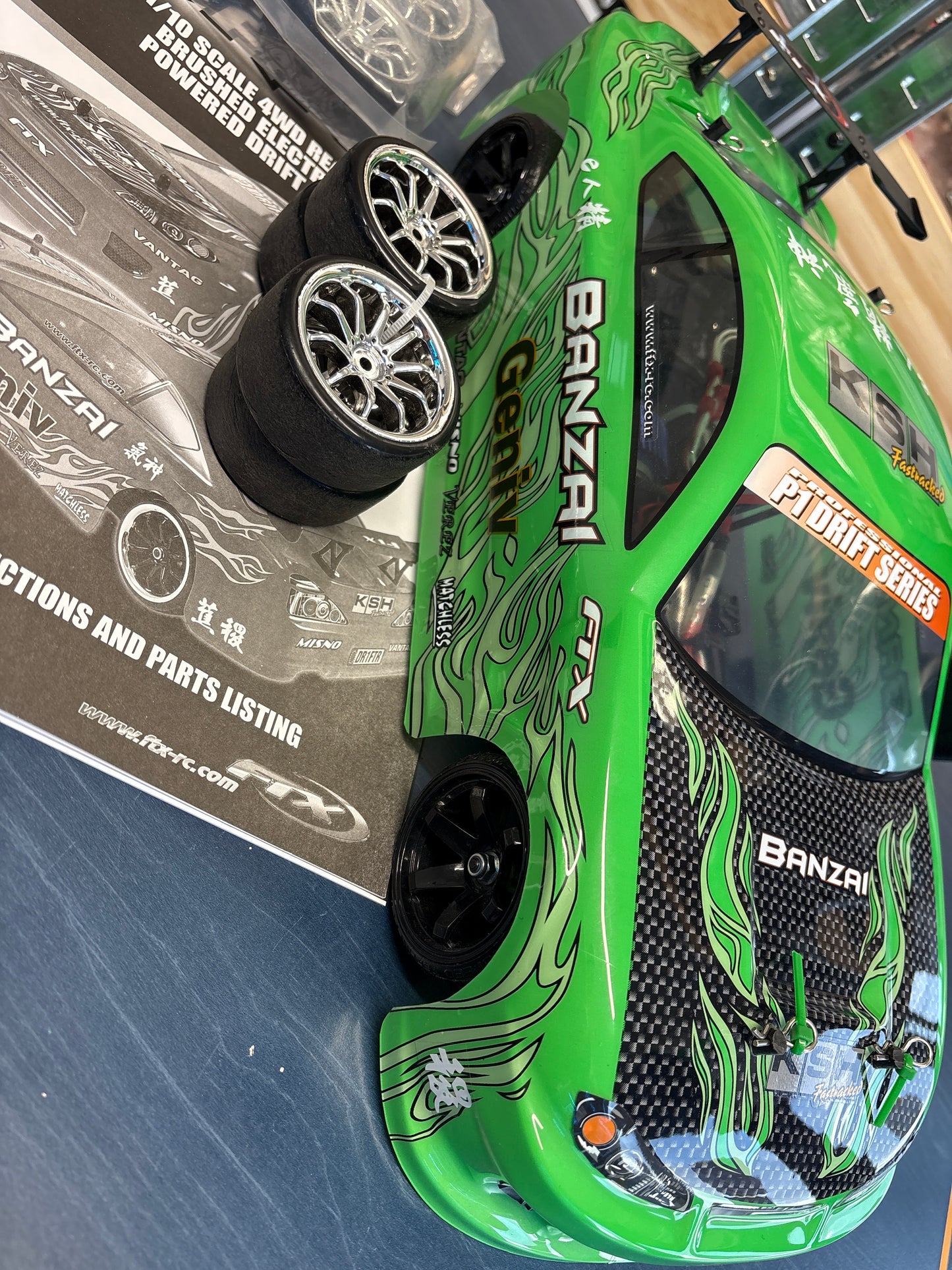 FTX - Used - Banzai Drift Car 1/10 4WD RTR - As new, with new wheels and tyres (just needs battery and charger)