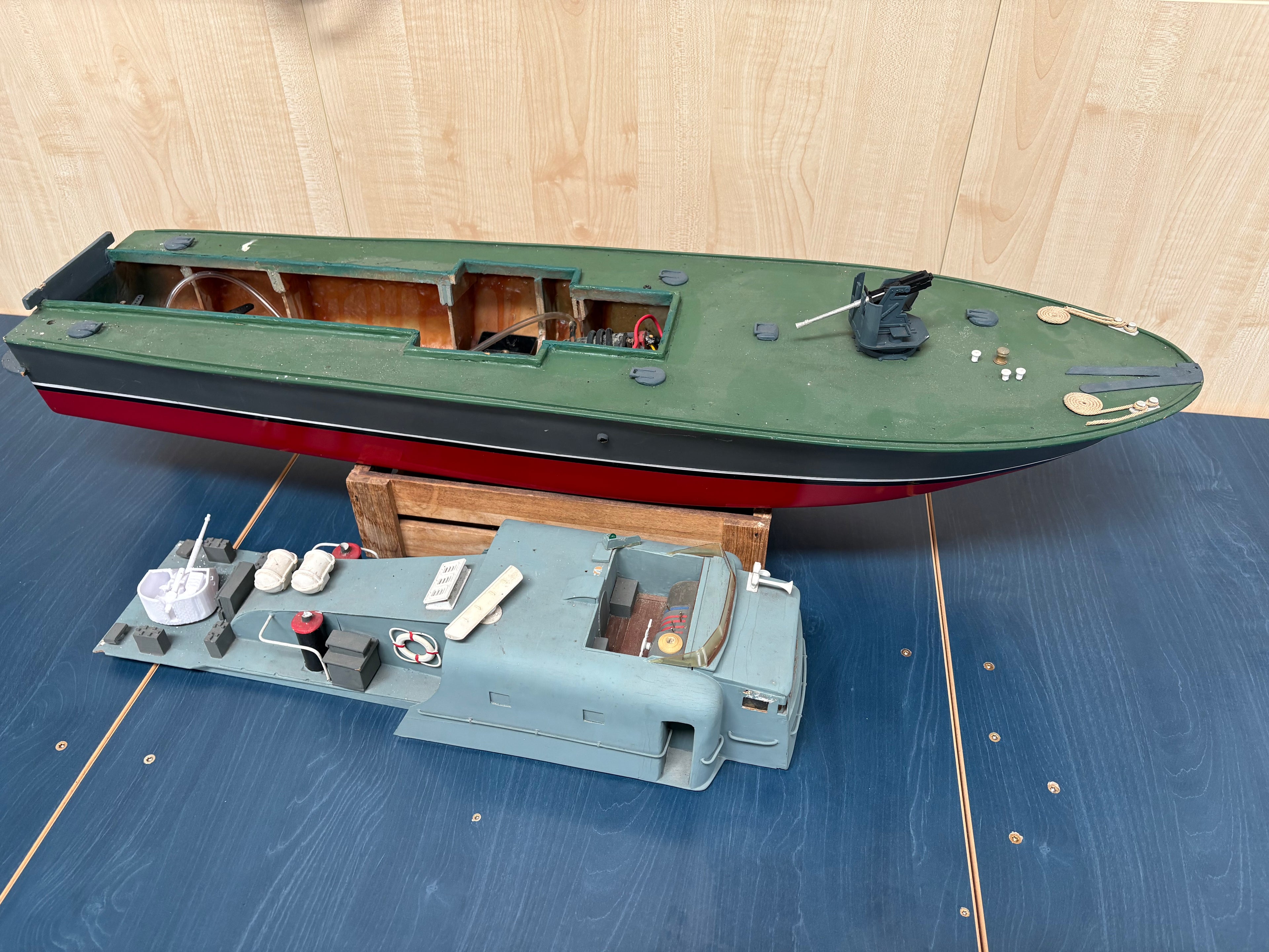 RC boat - needs battery, ESC, radio and charger. Approx 1m long