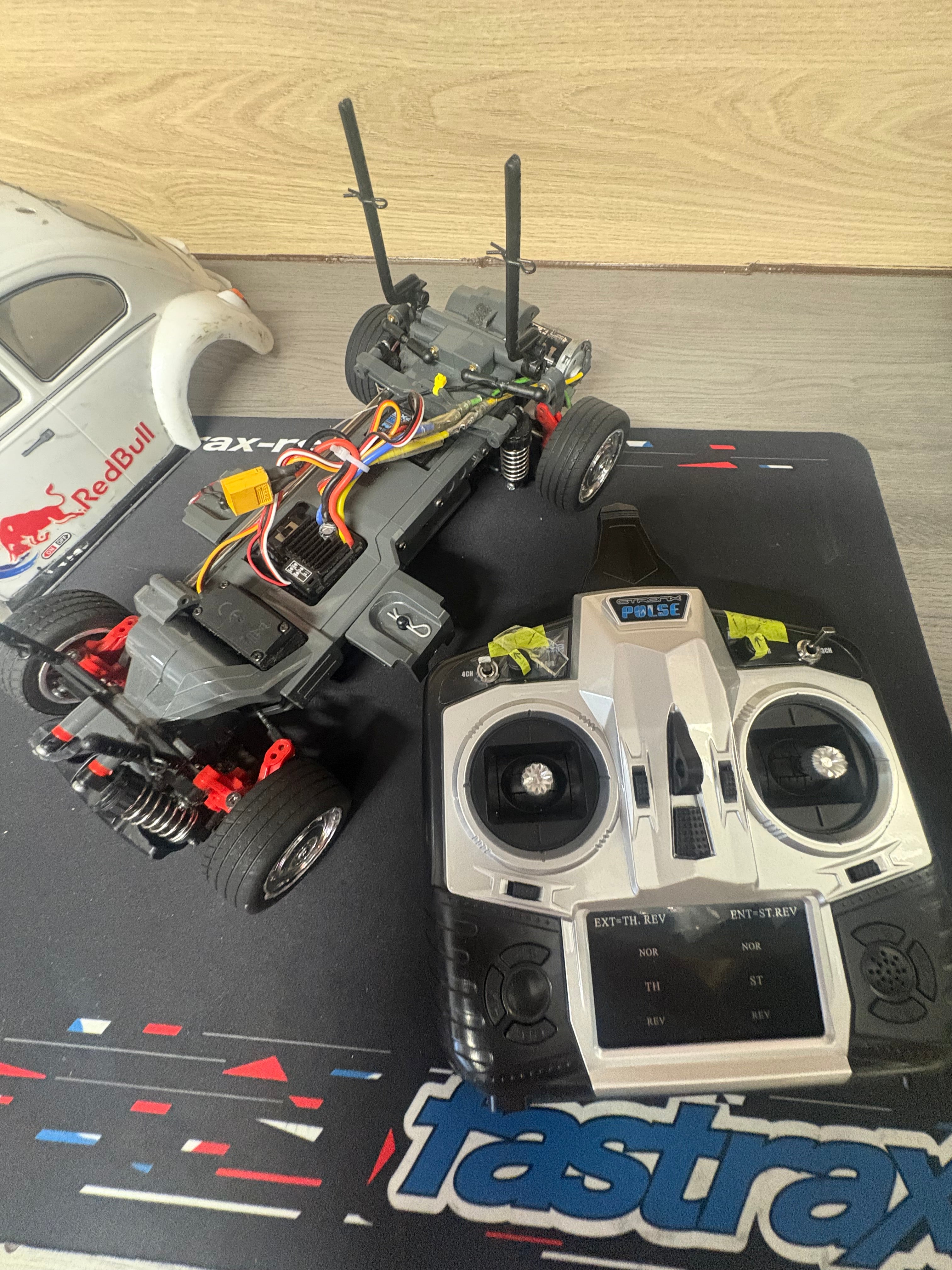 Ex-Hire Car Beetle - 4WD 1/10 M-Chassis Tamiya MF01X - With Stick Radio, ESC & Motor - Just add Battery & Charger
