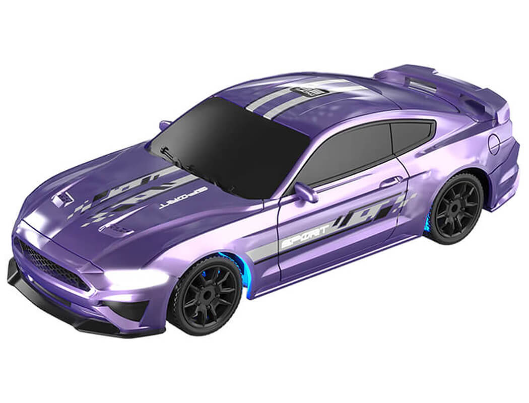 E-ZEE RC - Micro RC Car 1/43 LIGHTING MUSCLE 4WD DRIFT CAR W/GYRO - PURPLE - EZ-8500EPU
