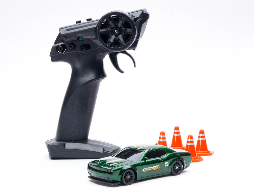 E-ZEE RC - Micro RC Car 1/43 LIGHTING STINGER 4WD DRIFT CAR WITH GYRO - GREEN - EZ-8501EGN