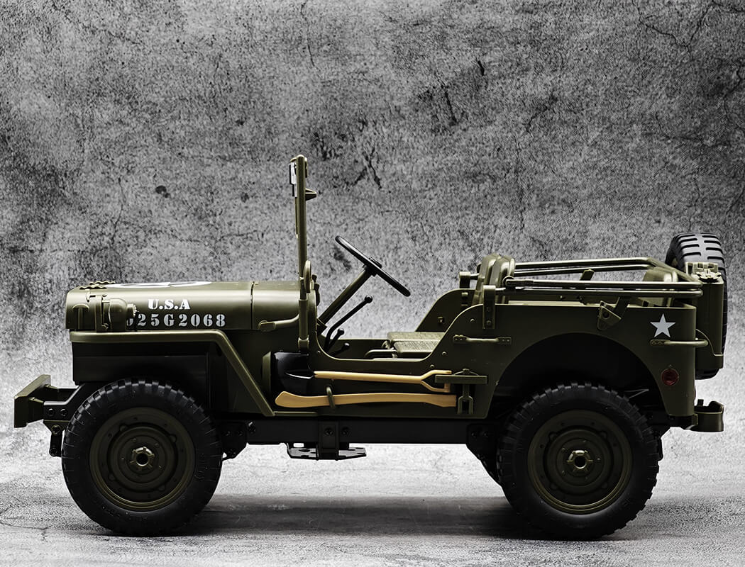 E-ZEE - RC 1/10 4WD RC WILLYS JEEP WITH LED LIGHTS - (Lipo Battery & Charger Included) -