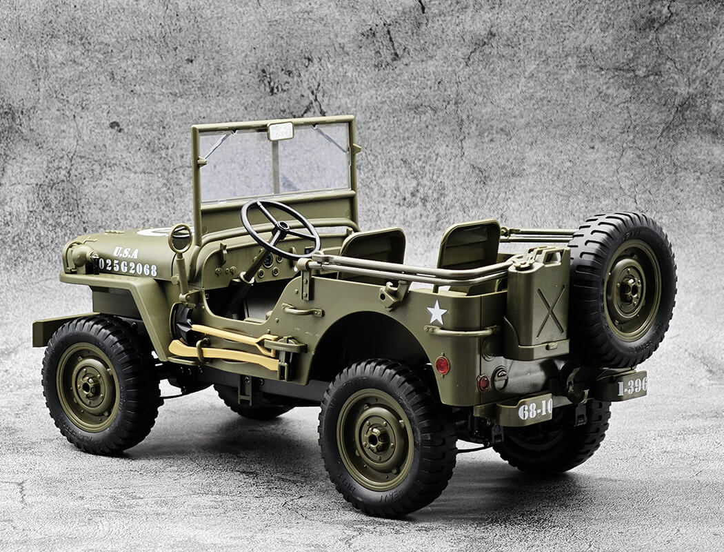 E-ZEE - RC 1/10 4WD RC WILLYS JEEP WITH LED LIGHTS - (Lipo Battery & Charger Included) -