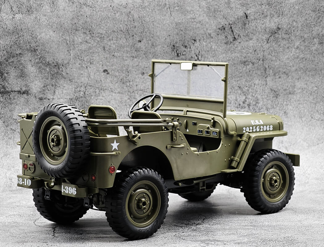 E-ZEE - RC 1/10 4WD RC WILLYS JEEP WITH LED LIGHTS - (Lipo Battery & Charger Included) -