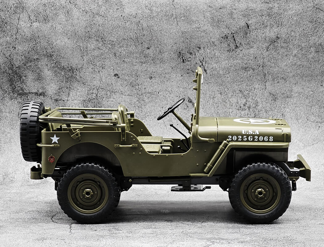 E-ZEE - RC 1/10 4WD RC WILLYS JEEP WITH LED LIGHTS - (Lipo Battery & Charger Included) -