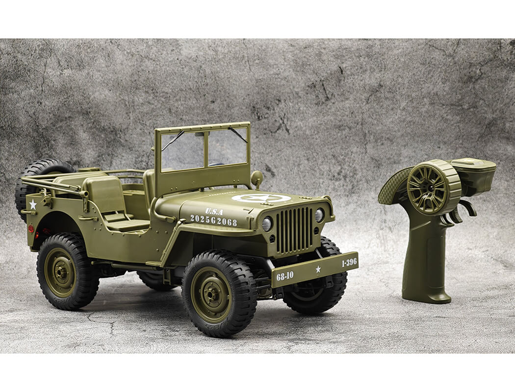 E-ZEE - RC 1/10 4WD RC WILLYS JEEP WITH LED LIGHTS - (Lipo Battery & Charger Included) -