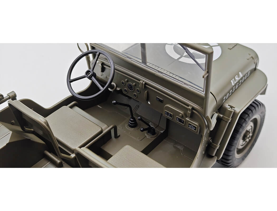 E-ZEE - RC 1/10 4WD RC WILLYS JEEP WITH LED LIGHTS - (Lipo Battery & Charger Included) -