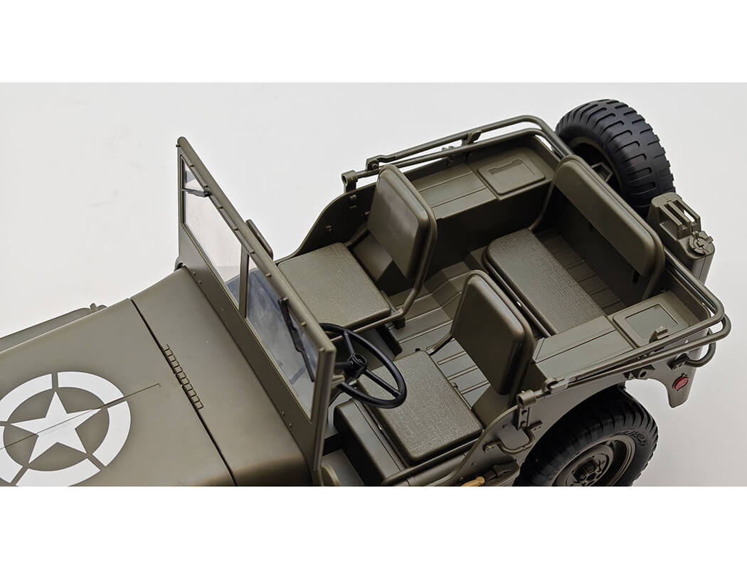 E-ZEE - RC 1/10 4WD RC WILLYS JEEP WITH LED LIGHTS - (Lipo Battery & Charger Included) -
