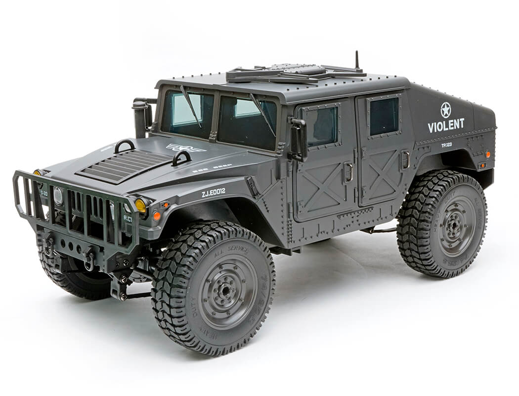 E-ZEE - RC 1/16 4WD RC HUMMER MILITARY TRUCK - BLACK - (Lipo Battery & Charger Included) - EZ-G2069BK