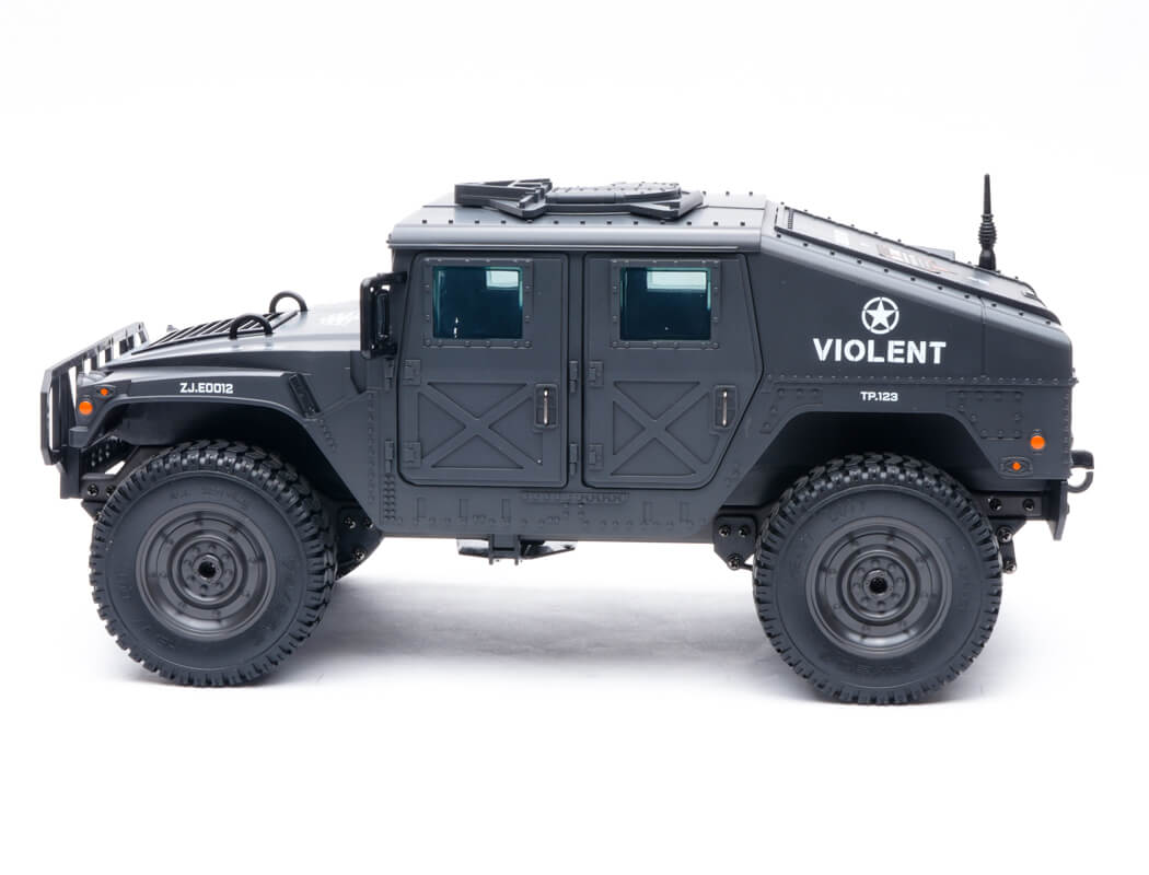 E-ZEE - RC 1/16 4WD RC HUMMER MILITARY TRUCK - BLACK - (Lipo Battery & Charger Included) - EZ-G2069BK