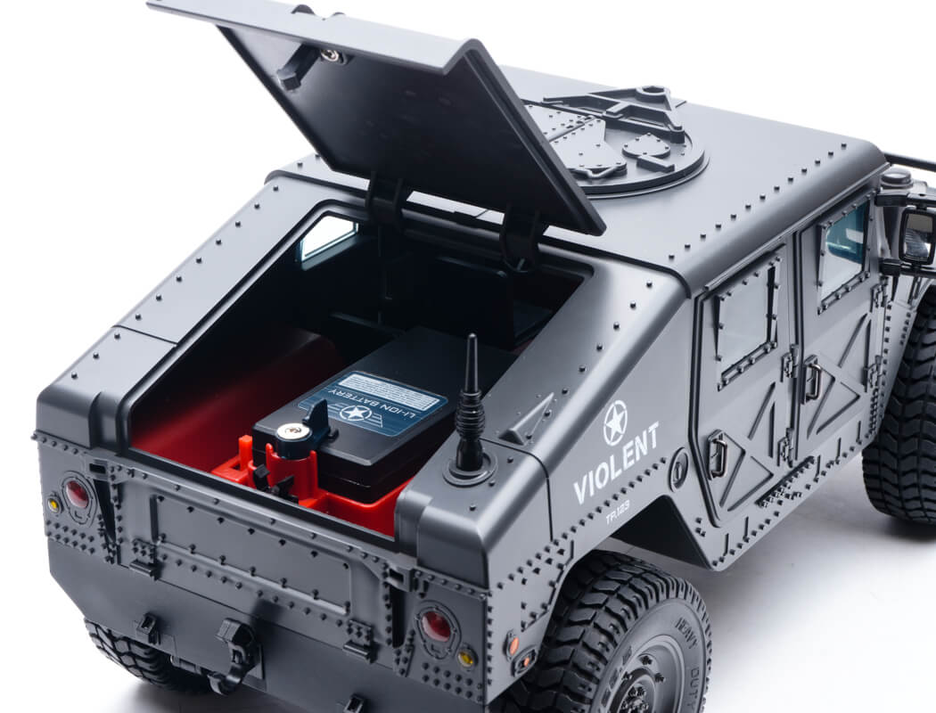 E-ZEE - RC 1/16 4WD RC HUMMER MILITARY TRUCK - BLACK - (Lipo Battery & Charger Included) - EZ-G2069BK