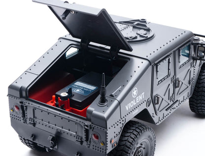 E-ZEE - RC 1/16 4WD RC HUMMER MILITARY TRUCK - BLACK - (Lipo Battery & Charger Included) - EZ-G2069BK
