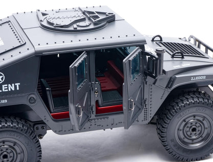 E-ZEE - RC 1/16 4WD RC HUMMER MILITARY TRUCK - BLACK - (Lipo Battery & Charger Included) - EZ-G2069BK