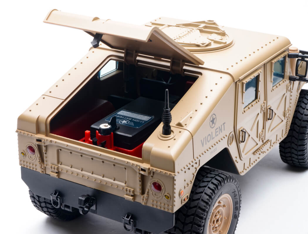 E-ZEE - RC 1/16 4WD RC HUMMER MILITARY TRUCK - DESERT SAND - (Lipo Battery & Charger Included) - EZ-G2069DS