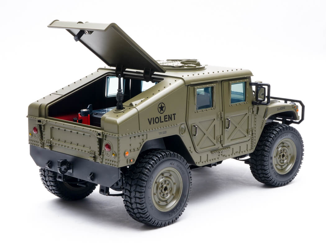 E-ZEE RC - 1/16 4WD RC HUMMER MILITARY TRUCK RTR - GREEN - EZ-G2069GN (Battery & Charger Included)