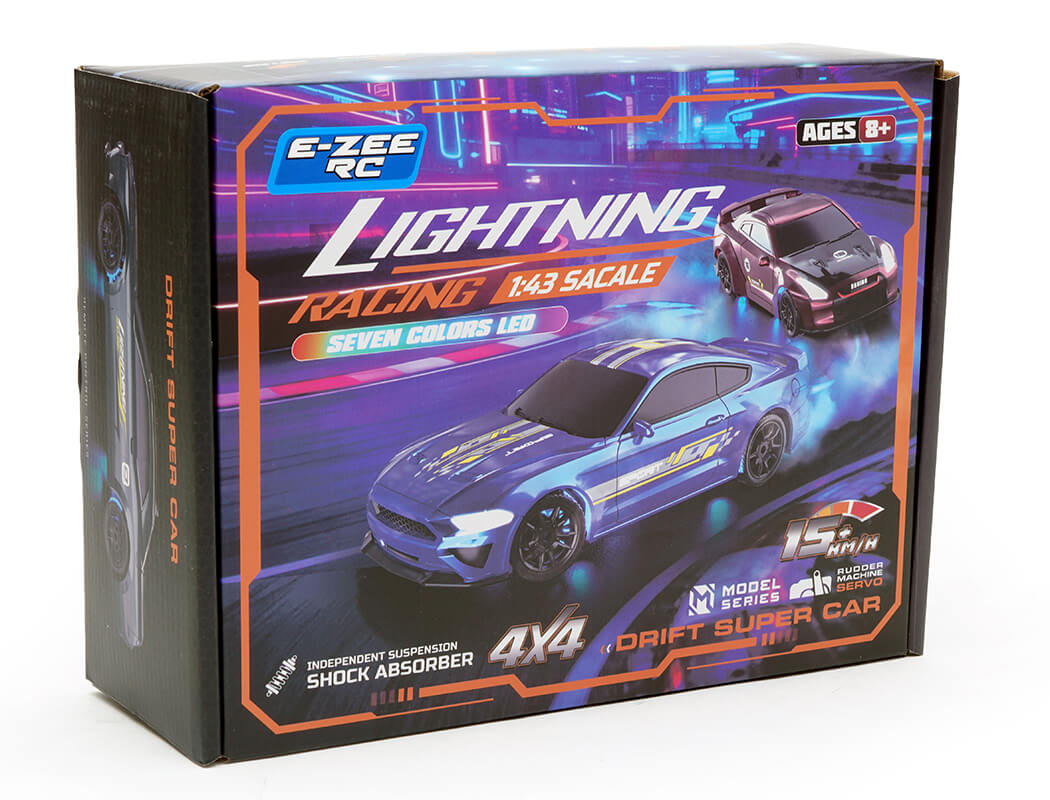 E-ZEE RC - Micro RC Car 1/43 LIGHTING STRASSE 4WD DRIFT CAR W/GYRO - COCO - EZ-8502ECO