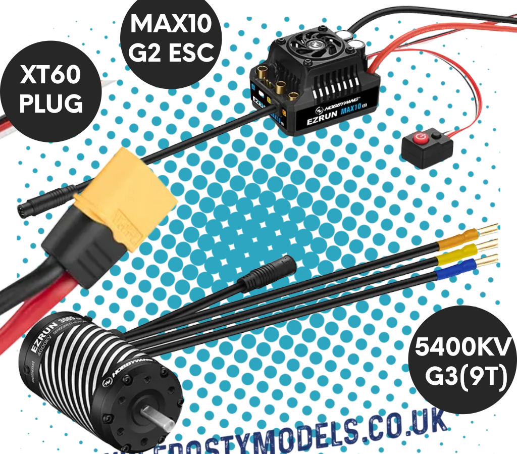 HOBBY WING - 1/10 RC EZRUN BRUSHLESS COMBO SENSORED - MAX10 G2 80A ESC & 3652SD MOTOR 5400KV G3 - HW38020348 (IDEAL FOR 1/10 OFFROAD USE)