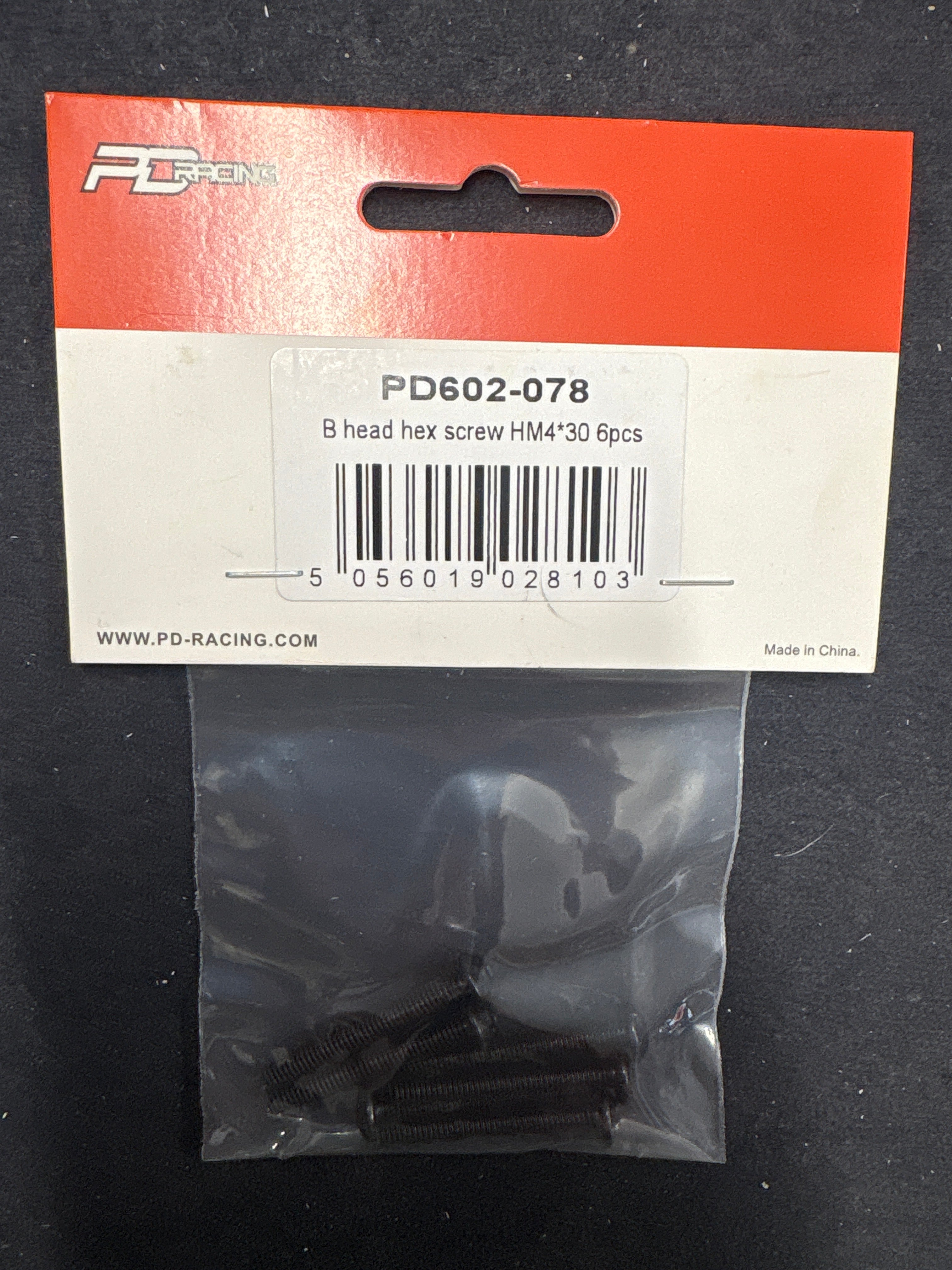 PD RACING SPARES - 1/10TH TK10 & TR10 - B head hex screw HM4*30   6pcs - PD602-078
