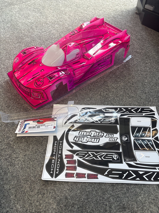 Montech P9X8 LMH - 1/10 Touring Airbrushed Hyper Car Body Shell - New! No holes, stickers & wing included)