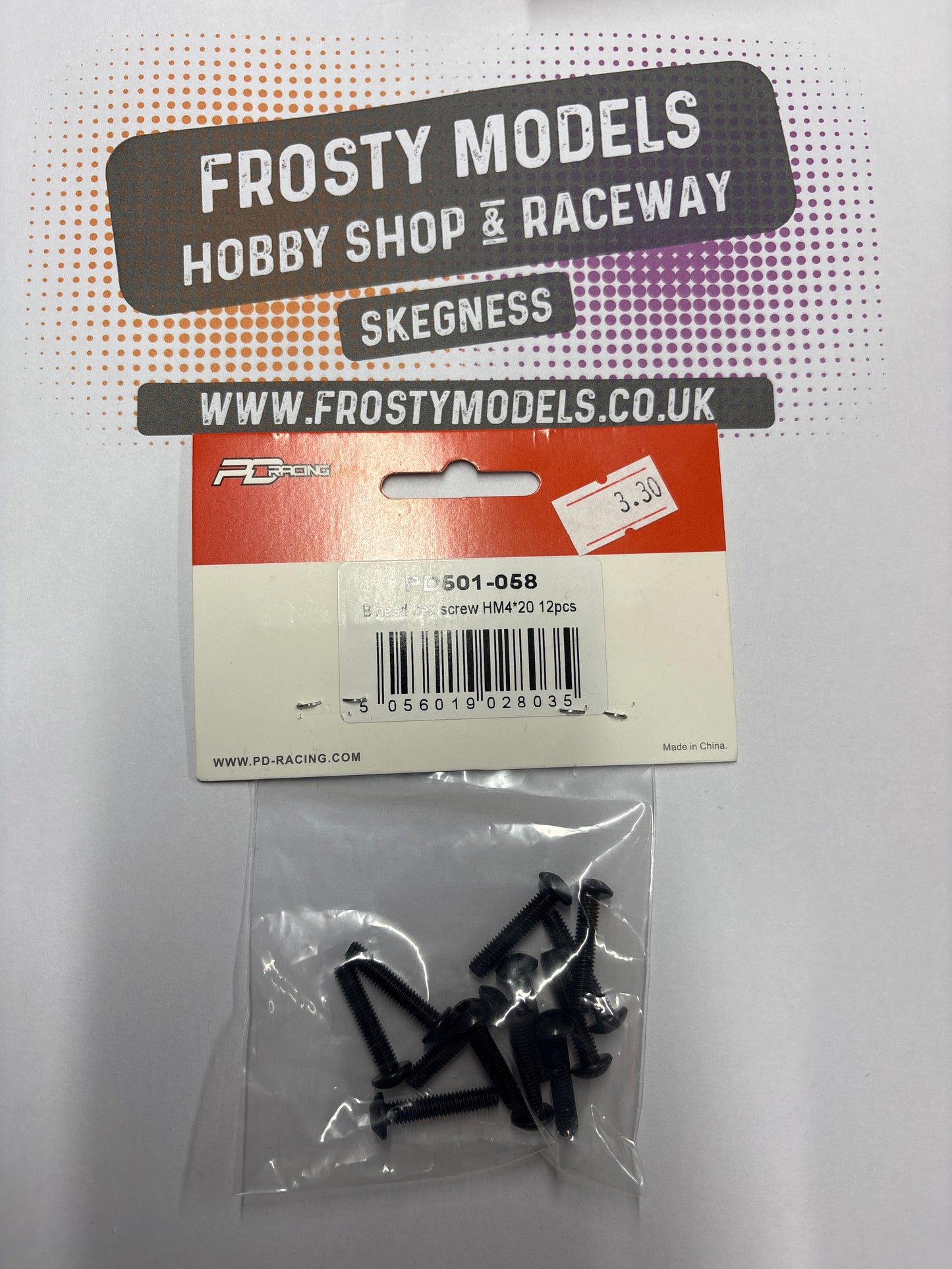 PD RACING SPARES - 1/10TH TK10 & TR10 - B head hex screw HM4*20   12pcs