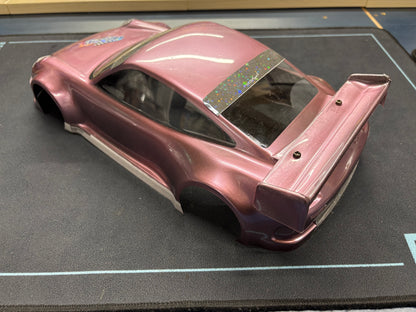 1/12 Porsche Body - Anodised Pink GT12 Atom Body 201mm wheelbase by 164mm wide (With stick kit applied)