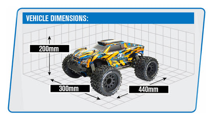FTX - RAMRAIDER 1/10 (BRUSHED + Lipo) RC MONSTER TRUCK RTR - ORANGE/BLUE - FTX5499OB