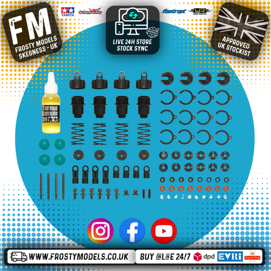 TAMIYA 54753 - TT02 CVA SUPER-MINI SHOCK KIT, OIL & SPRINGS INCLUDED