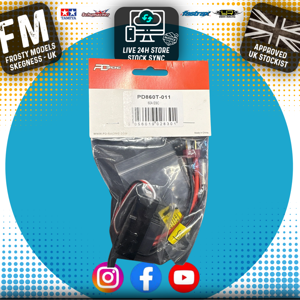 PD RACING - 60A ESC for TR10 & TK10 (Deans Plug) PD860T-011 (Fits 1/10 any RC Cars)