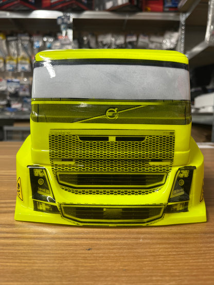 Toxic Livery - PAINTED - Volvo FH16 EURO Truck 1/14 Body Shell - (FITS TAMIYA TT01E) MT019003-DANGER
