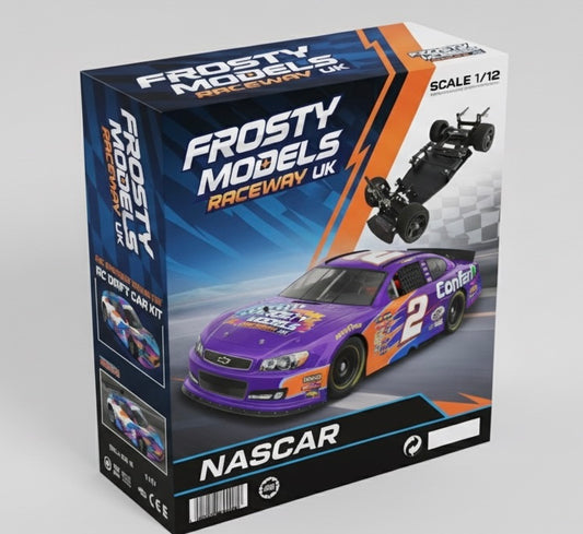 (PRE-ORDERS NOW OPEN) NASCAR GT12 1/12 Racer (Brushed Chassis) RC Circuit Rolling Chassis Kit (Assembled) w/Body, Wheels & Tyres