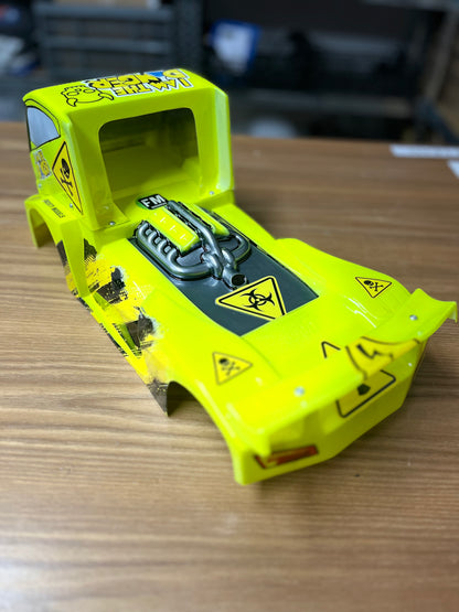 Toxic Livery - PAINTED - Volvo FH16 EURO Truck 1/14 Body Shell - (FITS TAMIYA TT01E) MT019003-DANGER