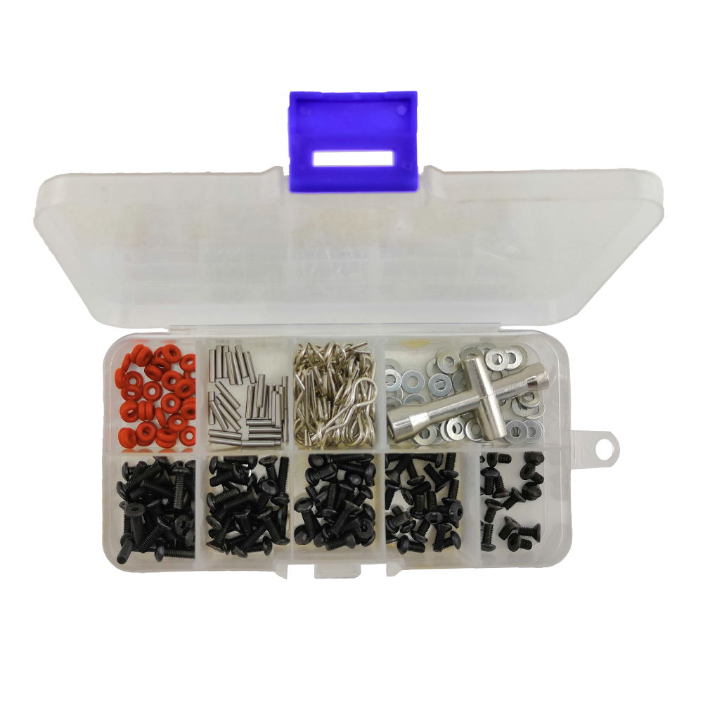 RC OVERHAUL - Screws (M3 Washers & Bolts/ O-rings, Body Clips) & Parts Pit Box 1/10th (161pcs boxed) G-RCO-SCR002