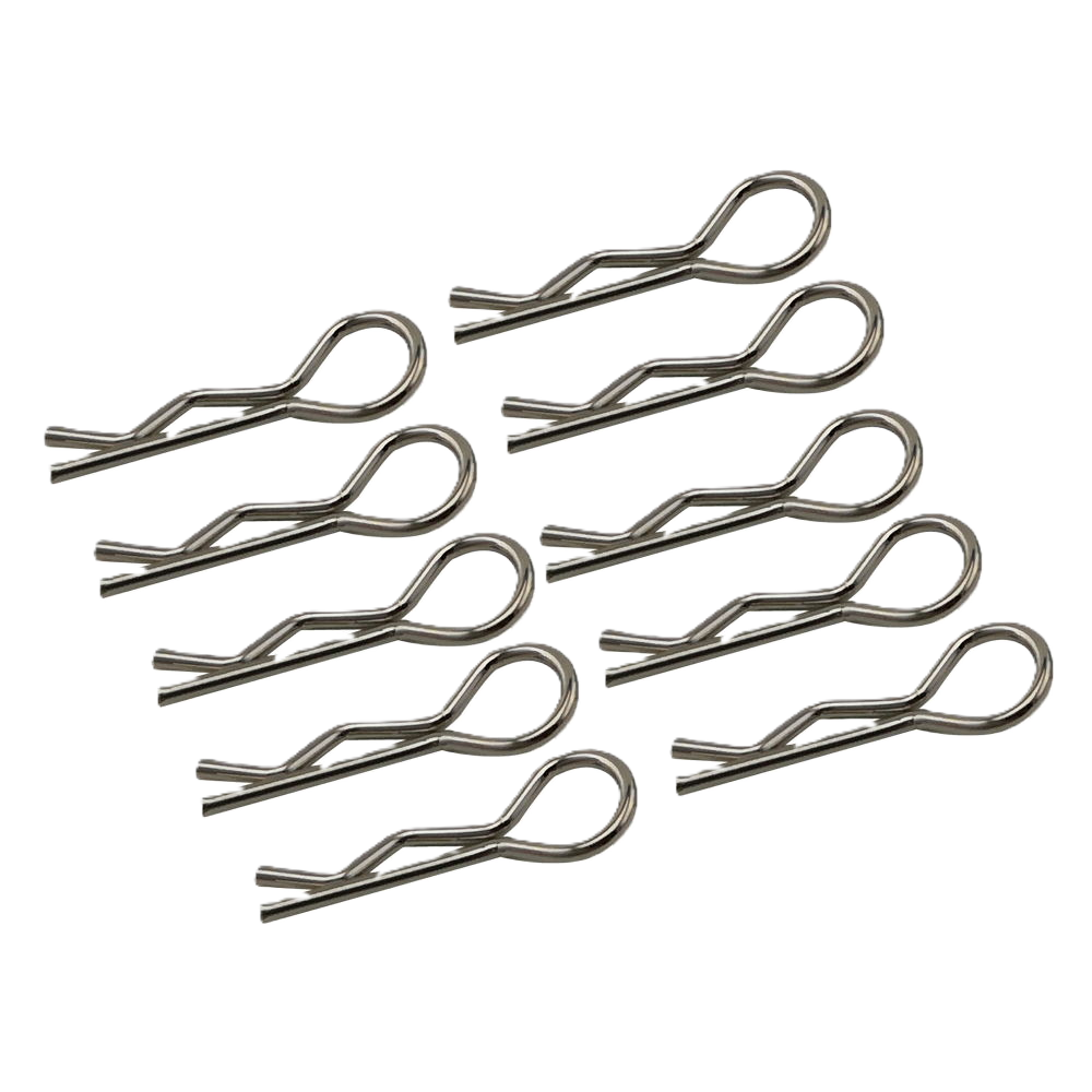 RC OVERHAUL - Bulk Bag Body Clips 1/10th SILVER (50pcs) G-RCO-UN006