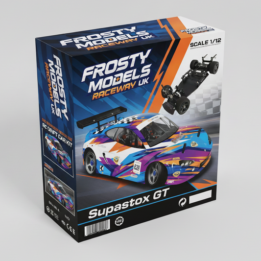 (PRE-ORDERS NOW OPEN) SupaStox GT12 1/12 Racer (Brushless Chassis) RC Circuit Rolling Chassis Kit (Assembled) w/Body, Wheels & Tyres (Copy)
