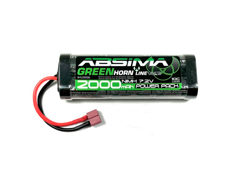 Absima - Greenhorn - Vol.2 NiMH 7.2V 2000mah Battery (T-Plug) Deans - 4100006