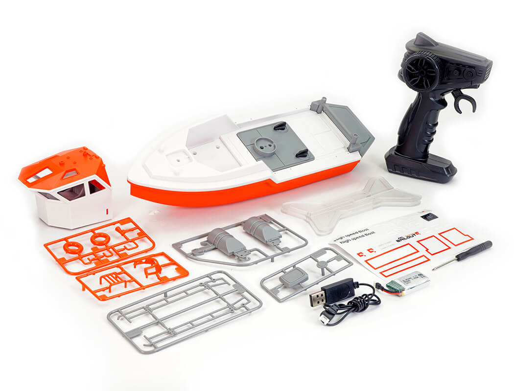 HENG LONG - SNIG RESCUE RTR BOAT BRUSHLESS & LIPO 320MM LENGTH WHITE - HL3702-W