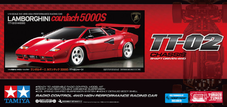 (PRE-ORDER Due Late Nov 2026) Tamiya - 1/10 RC Car Kit Lamborghini Countach 5000S (TT-02) 47527 R/C