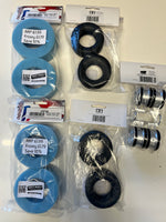 TAMIYA TT01E EURO TRUCK - Carpet Racing Bundle Wheels, Inserts & Tyres (TUBBY PRO SPEC - Silver Truck Wheels)