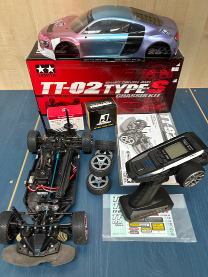 USED - TAMIYA - TT02 TYPE S Car, with 21.5T brushless motor, Hobbywing ESC, Reflex Pro Radio Set - just needs battery, charger and steering servo