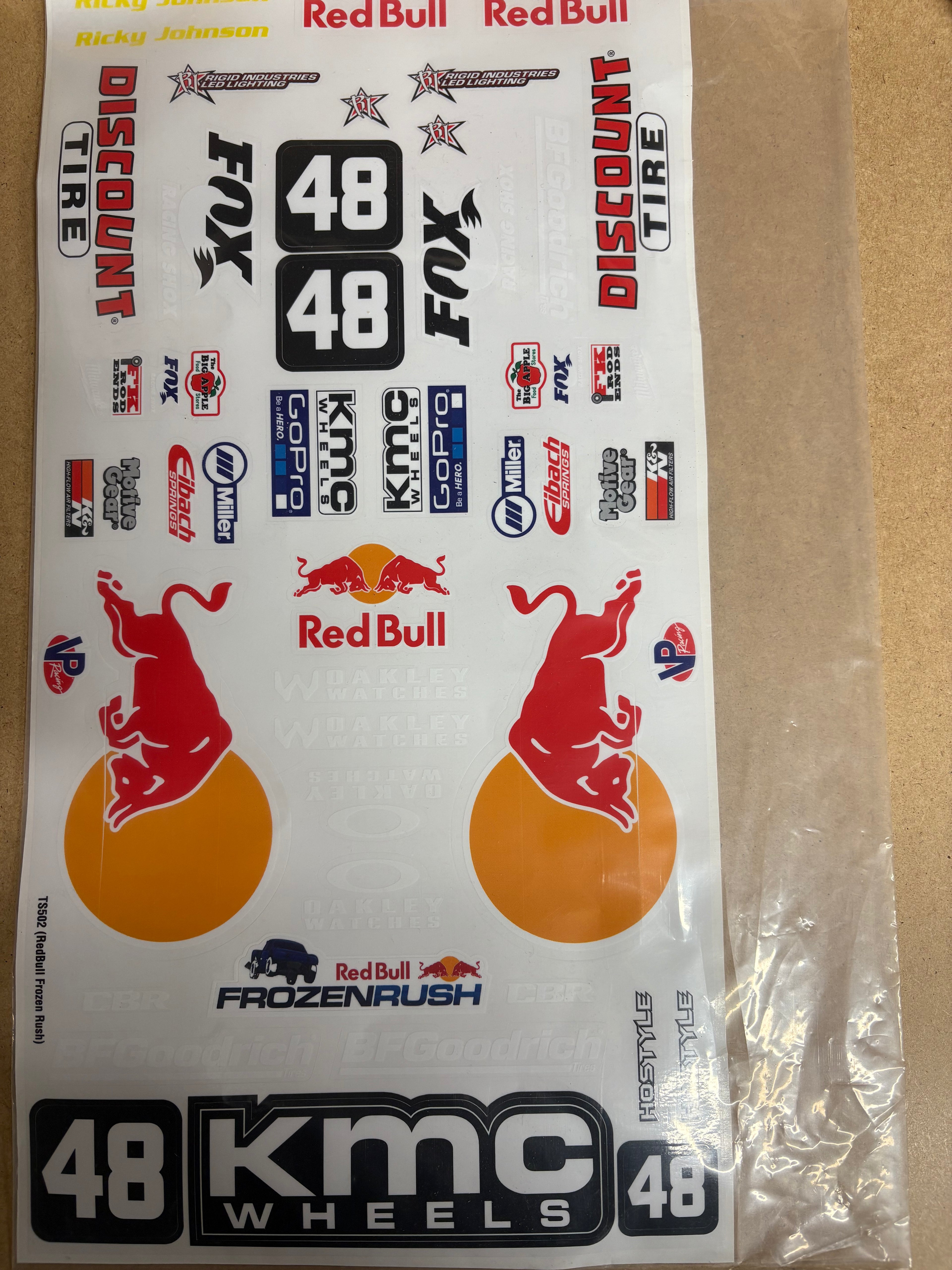 Redbull Racing Stick sheet 40cm by 20cm approx