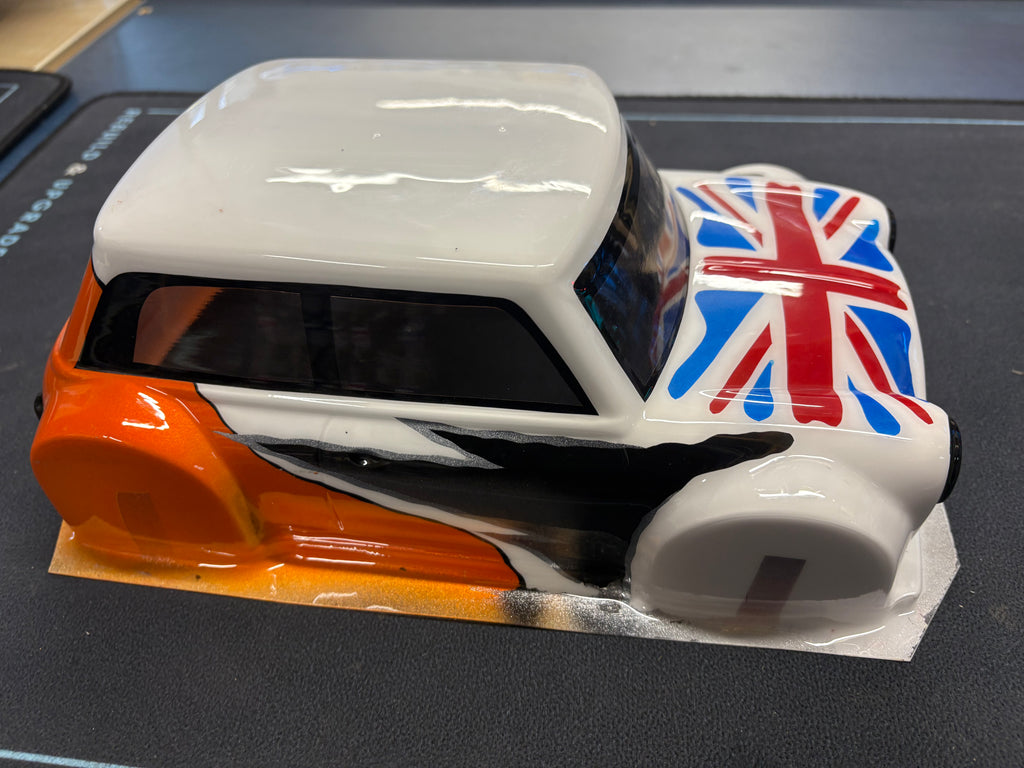 KAMTEC GT12 MINI Racer Pre-Painted Airbrushed Union Jack - 757 MONSTER Body (fits Mini Racer/Mini Assassin/Batt Cave JOK3R)