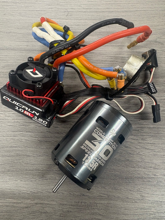 (#1) Tested/Used - Hobbywing Quicrun 10BL120 ESC 120Amp Brushless & Speed Passion Comp 3.0 13.5T Combo (ideal for 1/10 Buggies/Cars)