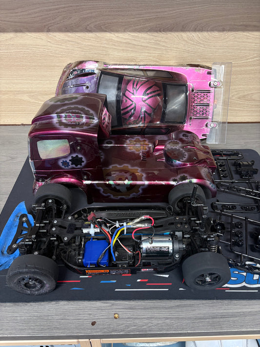 Ex-Hire Car - Used Tamiya TT01E 4wd RC Car - Radio, ESC & Motor included - Needs Battery & Charger to complete (Car & Euo Truck Body included)