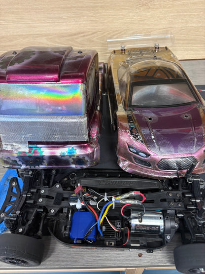 Ex-Hire Car - Used Tamiya TT01E 4wd RC Car - Radio, ESC & Motor included - Needs Battery & Charger to complete (Car & Euo Truck Body included)