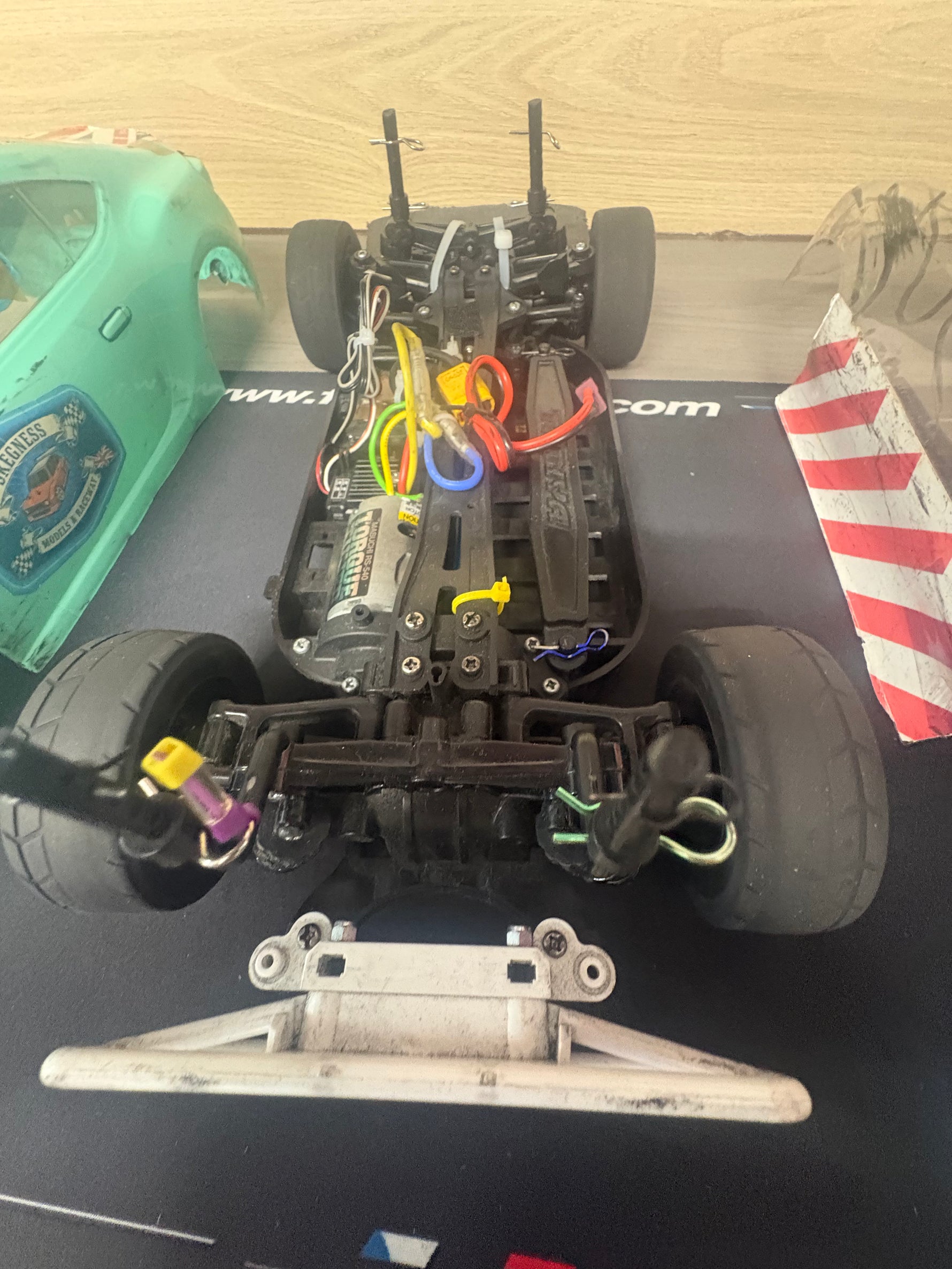 Ex-Hire Car - Used Tamiya TT01E 4wd RC Car - Radio, ESC & Motor included - Needs Battery & Charger to complete (Car & Euo Truck Body included)