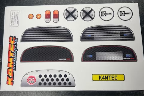 Kamtec - 1/12 MINI 756 Lexan Body With Spoiler & FREE Stickers - Fits all GT12 Minis Battcave / Kamtec / Mardave / Mini Assassin (CLEAR BODY) (160mm wide by 178mm wheelbase) (Standard Thickness)
