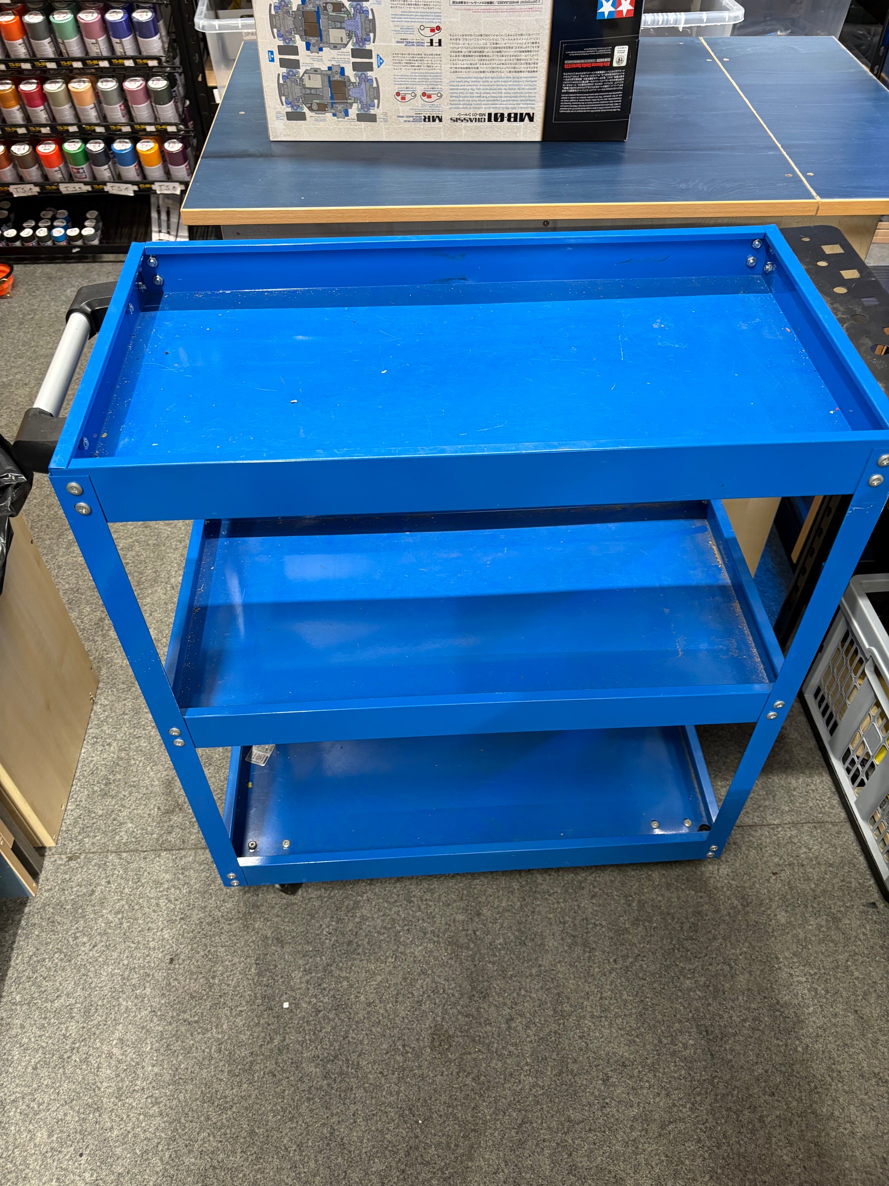 Used Surplus - Blue Alloy Packing Trolley L65cm x W35cm x H76cm