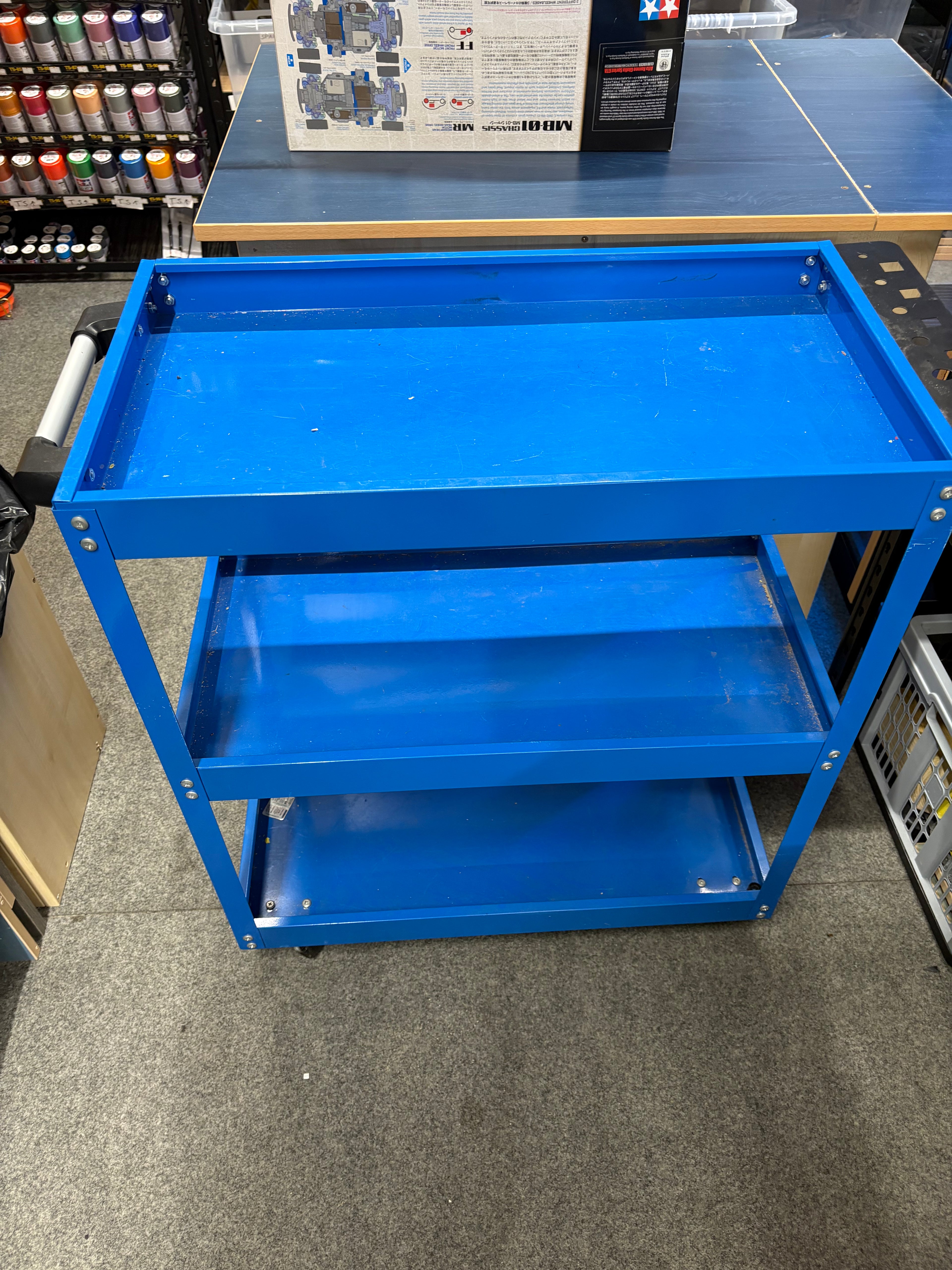 Used Surplus - Blue Alloy Packing Trolley L65cm x W35cm x H76cm