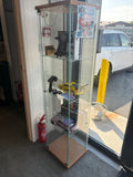 1x Tall Glass display cabinets with lock (H163 x W42 x D36cm) collection only
